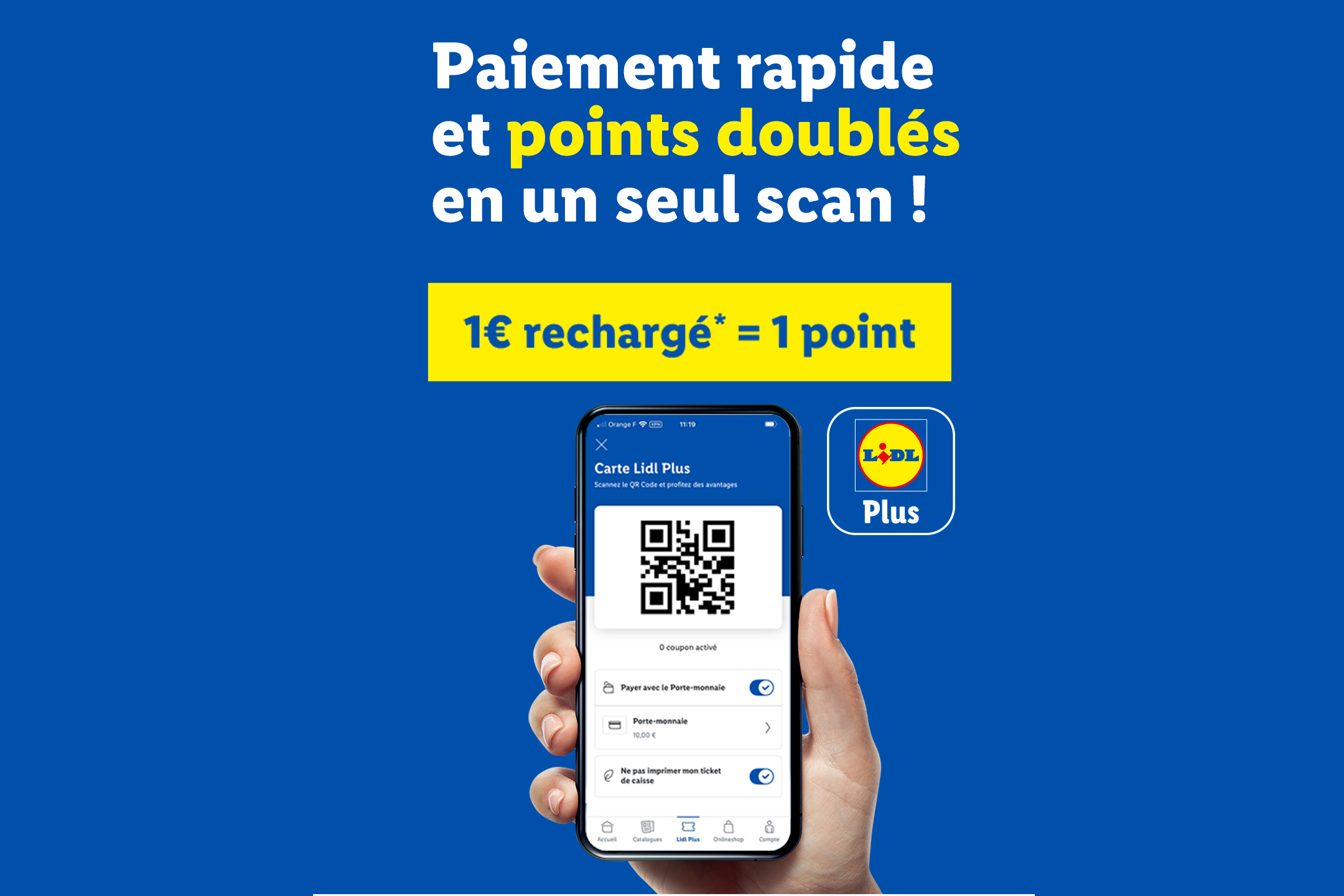 Paiement rapide et points doublés en un seul scan avec le Lidl Pay Porte-Monnaie