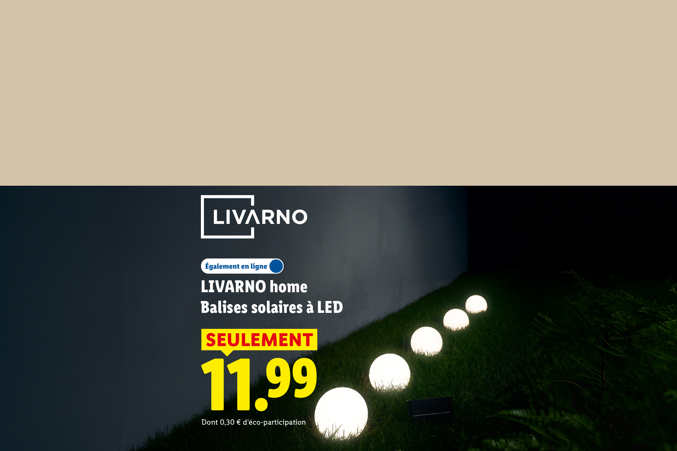Balises solaires à LED pour le jardin, disponibles en ligne, à 11,99 €.
