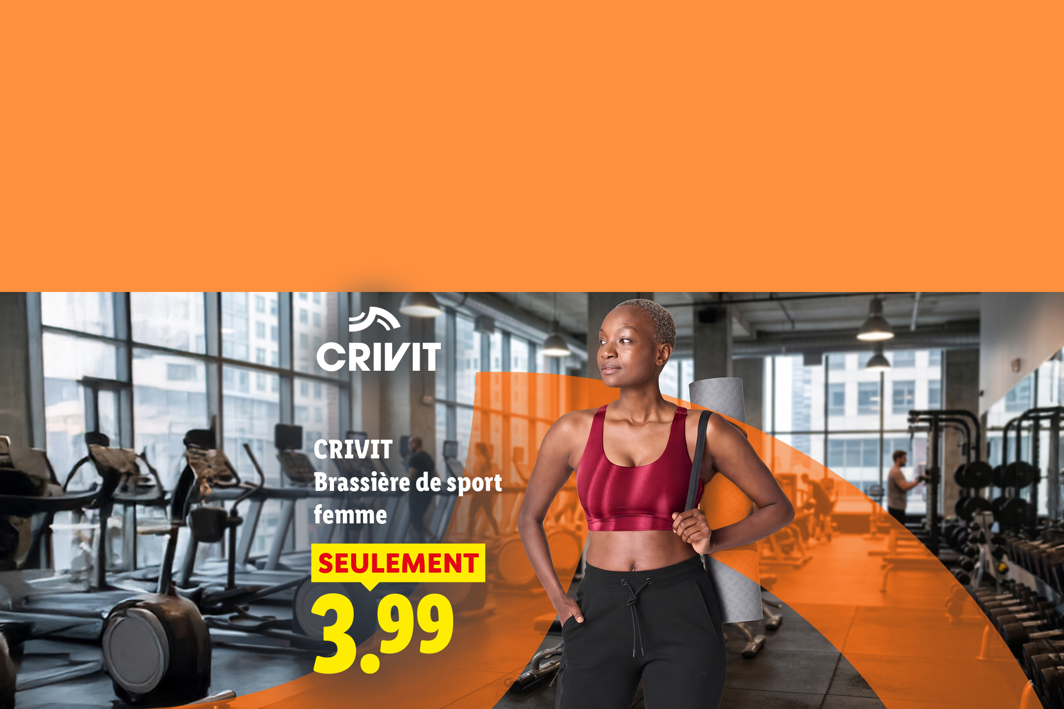 A partir du lundi 05/10, profitez de notre brassière de sport à 3,99€ seulement, uniquement chez Lidl !