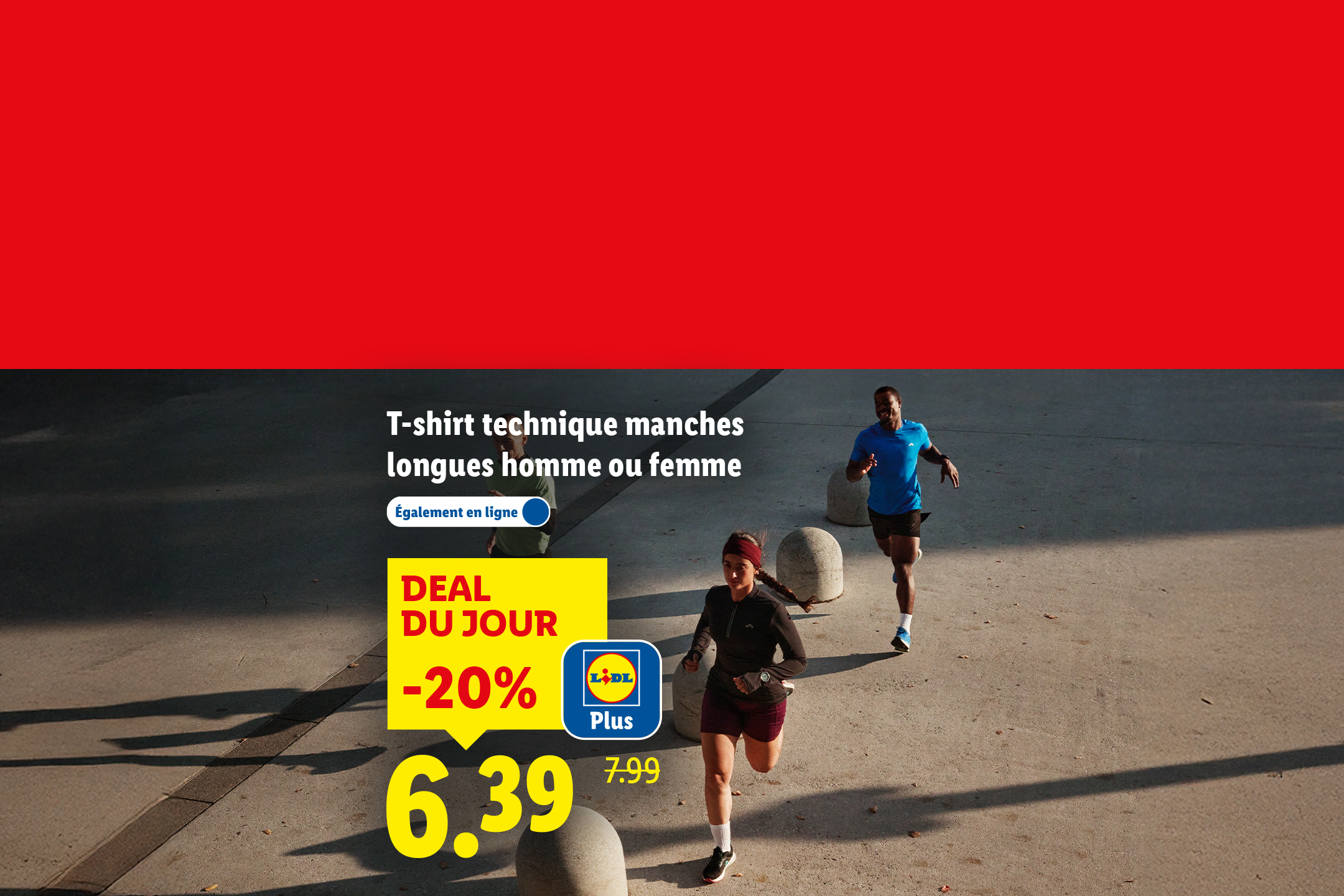 T-shirt technique à manches longues pour homme ou femme, en promotion à 6,39€.
