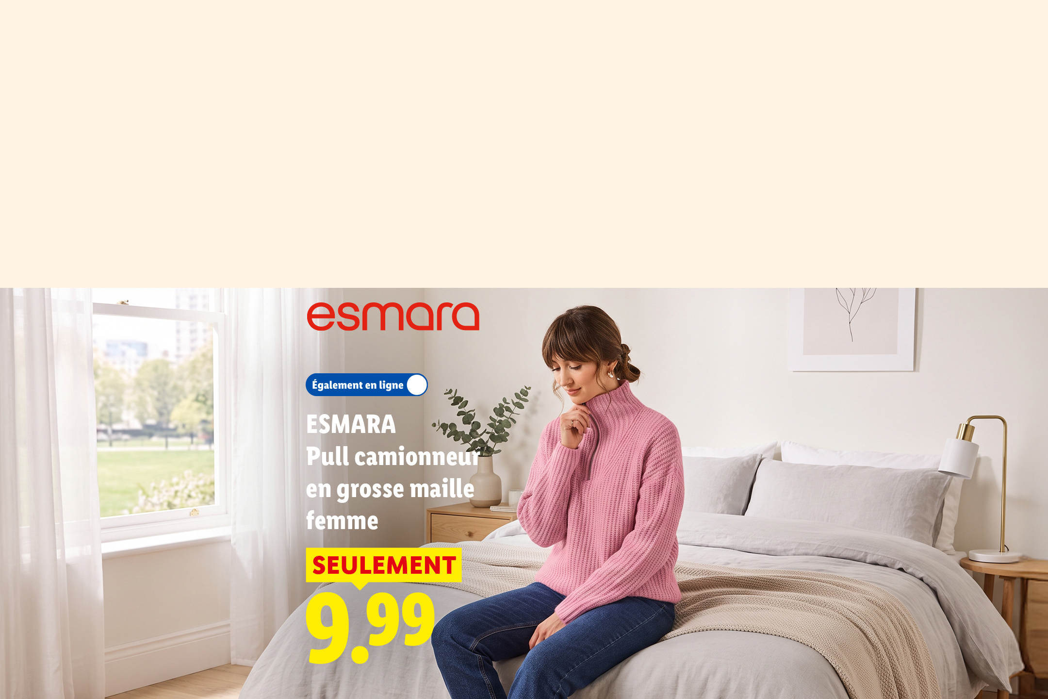 À partir du lundi 26/10, profitez de notre pull camionneur en grosse maille femme ESMARA à seulement 9,99 € chez Lidl et sur Lidl.fr