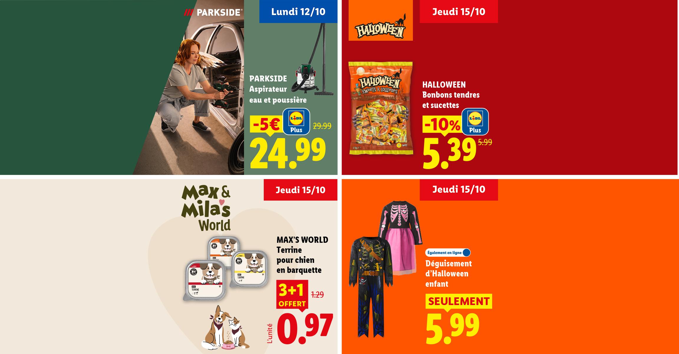 Aspirateur eau et poussière, bonbons tendres et sucettes et déguisement d'Halloween enfant