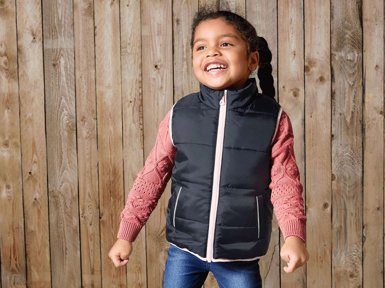 Gilet Sans Manches Enfant Matelassé - Doublure Polaire - Chaud Pour Automne/hiver - Unisexe 2 à 13 Ans - Fermeture Pression